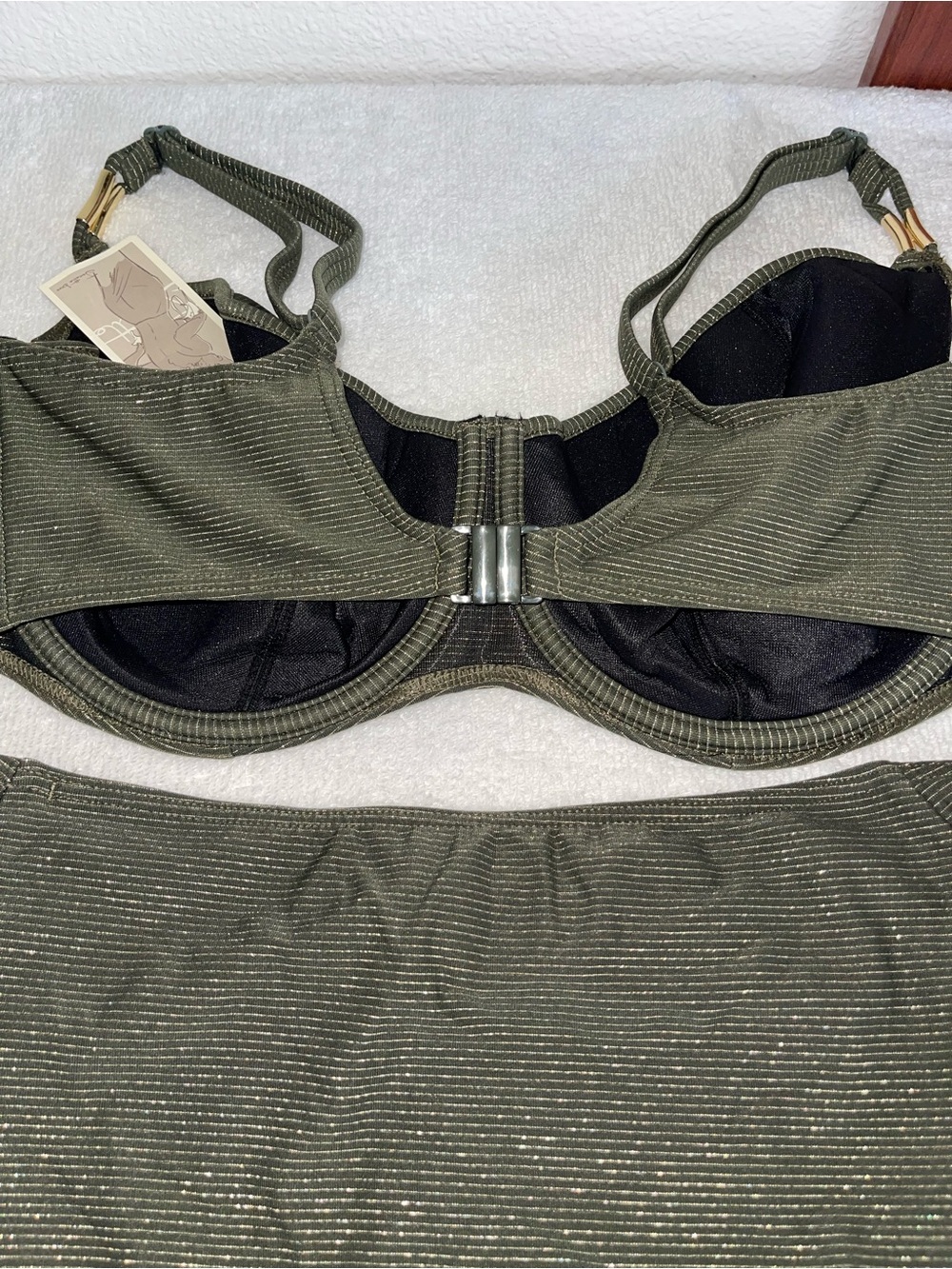 RARE Freya Olive Green & Gold Bikini Set w/ Gold Hardware - NWT - Picture 4 of 9